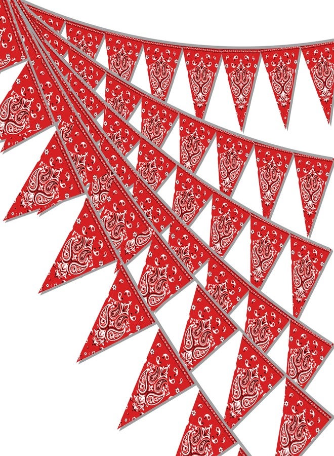 Hysilla 49ft Western Birthday Decorations Pennant Flag Banner Theme Triangle Flags Banner for Party - Image 1